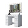 Hanah Home Mesa de Maquillaje con Espejo LED Blanco